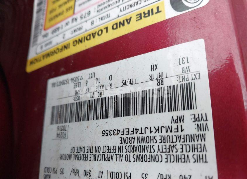 Photo 9 of 2015 Ford Expedition EL XLT (VIN 1FMJK1JT4FEF43355)