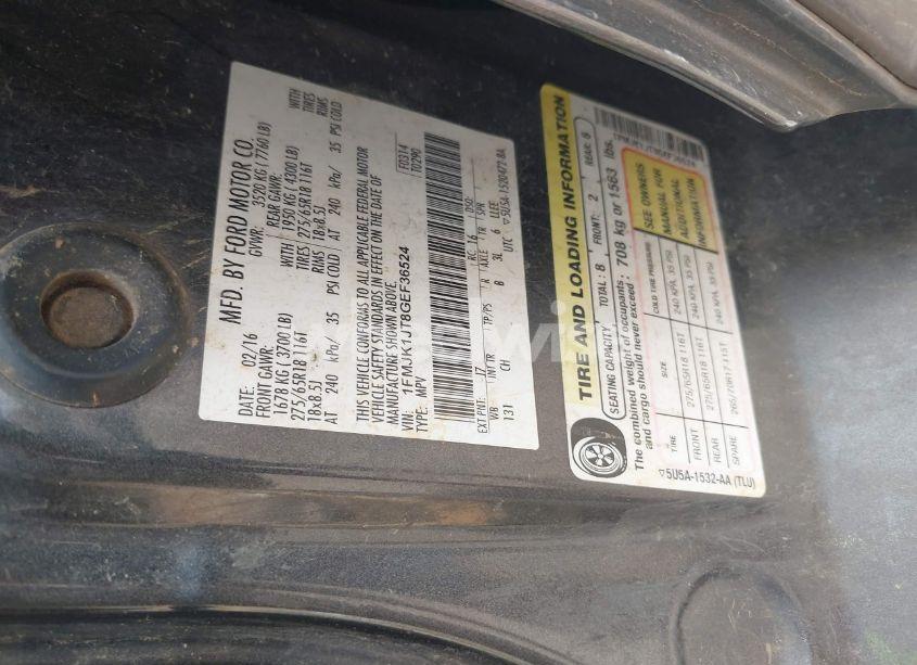 Photo 7 of 2016 Ford Expedition EL XLT (VIN 1FMJK1JT8GEF36524)