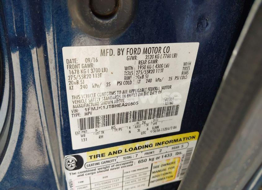 Photo 9 of 2017 Ford Expedition EL KING RANCH (VIN 1FMJK1JT8HEA20505)