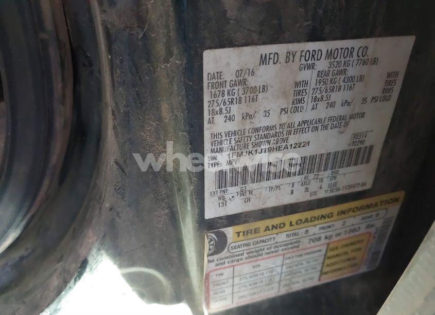 Photo 9 of 2017 Ford Expedition EL XLT (VIN 1FMJK1JT9HEA12221)