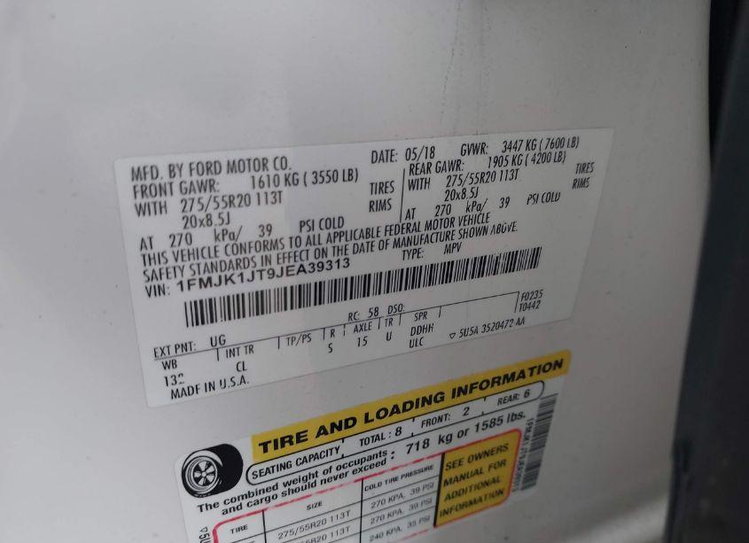 Photo 9 of 2018 Ford Expedition MAX XLT (VIN 1FMJK1JT9JEA39313)