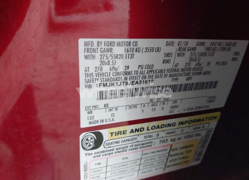 Photo 9 of 2018 Ford Expedition MAX XLT (VIN 1FMJK1JT9JEA51610)