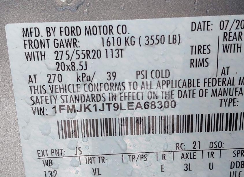 Photo 9 of 2020 Ford Expedition XLT MAX (VIN 1FMJK1JT9LEA68300)