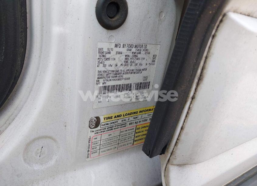 Photo 9 of 2011 Ford Expedition EL LIMITED (VIN 1FMJK1K50BEF12355)