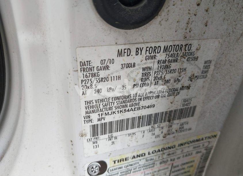 Photo 9 of 2010 Ford Expedition EL LIMITED (VIN 1FMJK1K54AEB70469)