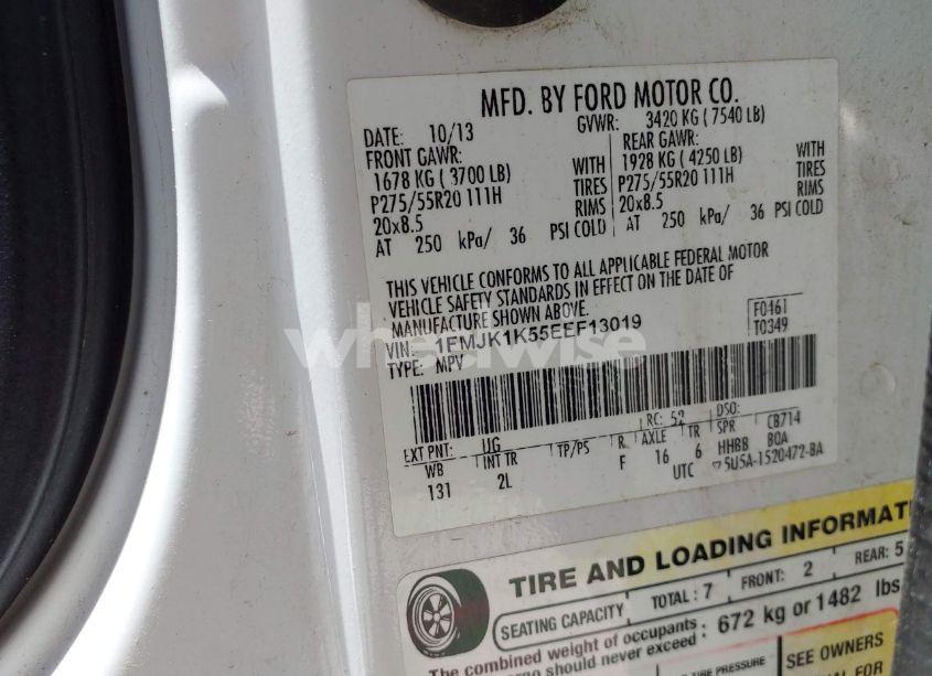 Photo 9 of 2014 Ford Expedition EL LIMITED (VIN 1FMJK1K55EEF13019)