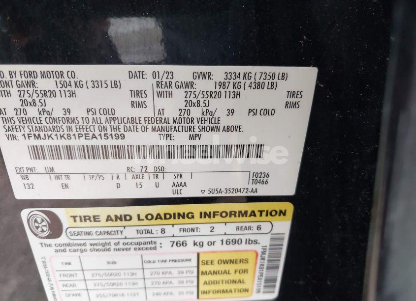 Photo 9 of 2023 Ford Expedition LIMITED MAX (VIN 1FMJK1K81PEA15199)