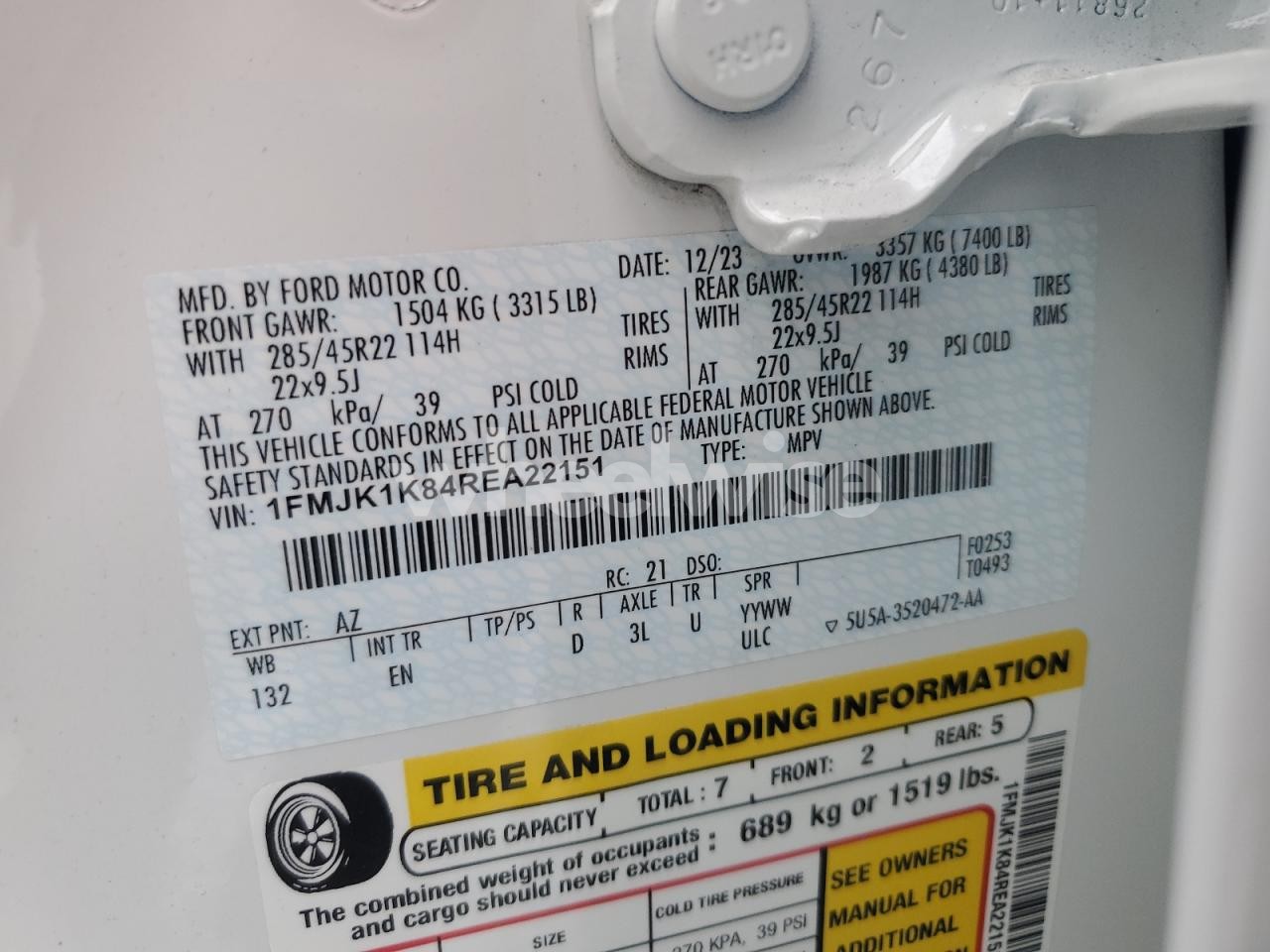 Photo 13 of 2024 FORD EXPEDITION MAX LIMITED (VIN 1FMJK1K84REA22151)