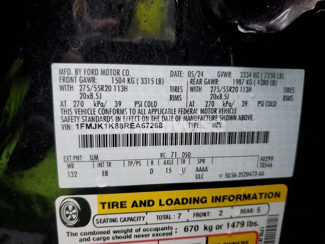 Photo 14 of 2024 FORD EXPEDITION MAX LIMITED (VIN 1FMJK1K88REA67268)