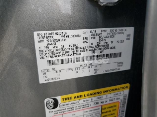 Photo 5 of 2019 FORD EXPEDITION MAX LIMITED (VIN 1FMJK1KT1KEA87825)