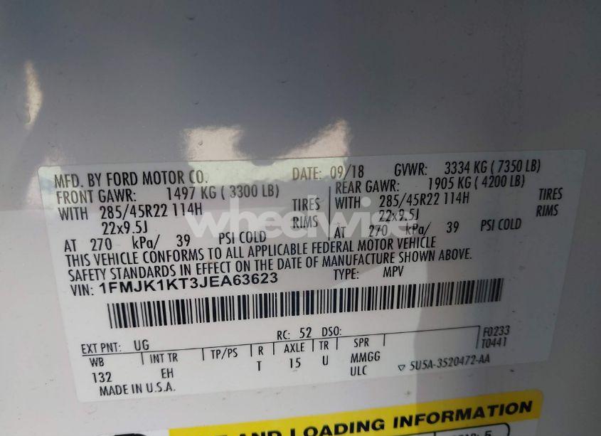 Photo 9 of 2018 Ford Expedition MAX LIMITED (VIN 1FMJK1KT3JEA63623)