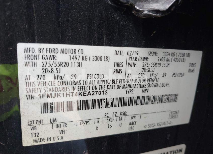 Photo 9 of 2020 Ford Expedition LIMITED MAX (VIN 1FMJK1KT8LEA87483)