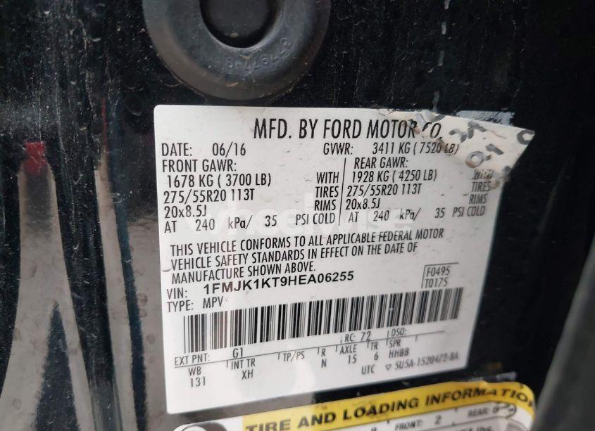 Photo 9 of 2017 Ford Expedition EL LIMITED (VIN 1FMJK1KT9HEA06255)