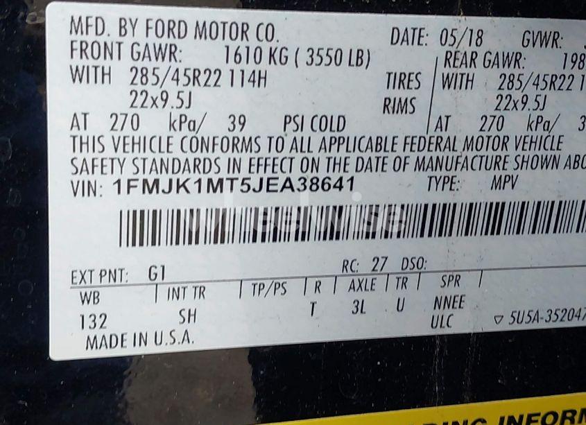 Photo 9 of 2018 Ford Expedition MAX PLATINUM (VIN 1FMJK1MT5JEA38641)