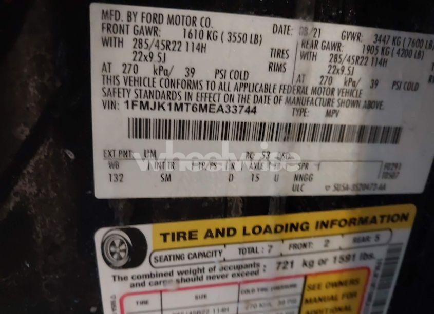 Photo 9 of 2021 Ford Expedition PLATINUM MAX (VIN 1FMJK1MT6MEA33744)