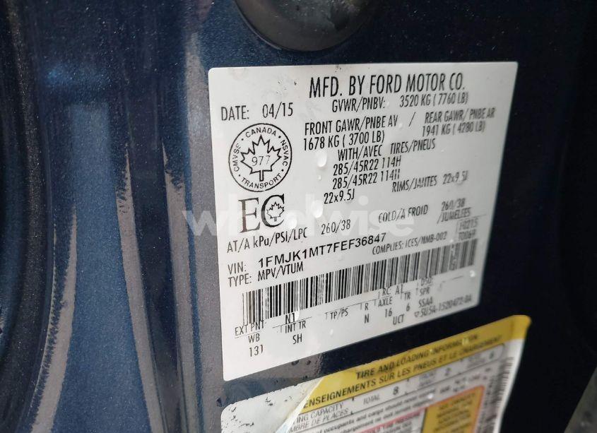 Photo 9 of 2015 Ford Expedition MAX PLATINUM (VIN 1FMJK1MT7FEF36847)