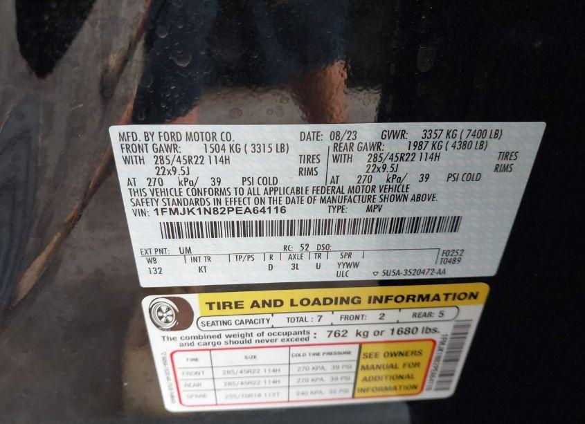 Photo 9 of 2023 Ford Expedition KING RANCH MAX (VIN 1FMJK1N82PEA64116)