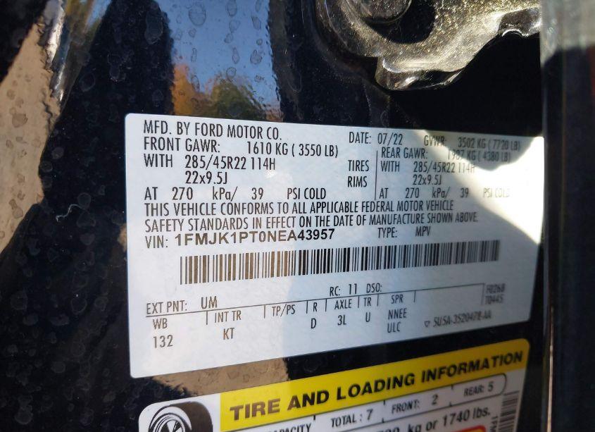 Photo 9 of 2022 Ford Expedition KING RANCH MAX (VIN 1FMJK1PT0NEA43957)