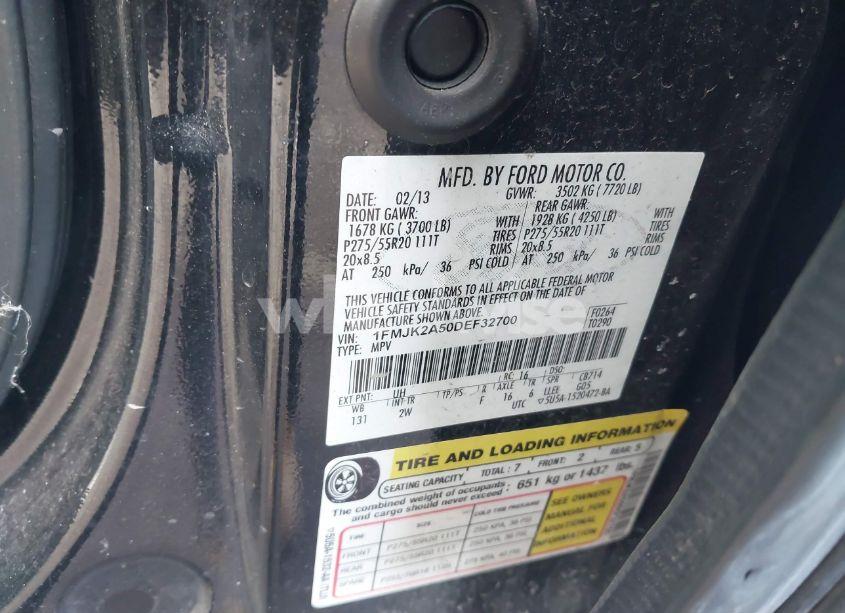 Photo 9 of 2013 Ford Expedition EL LIMITED (VIN 1FMJK2A50DEF32700)