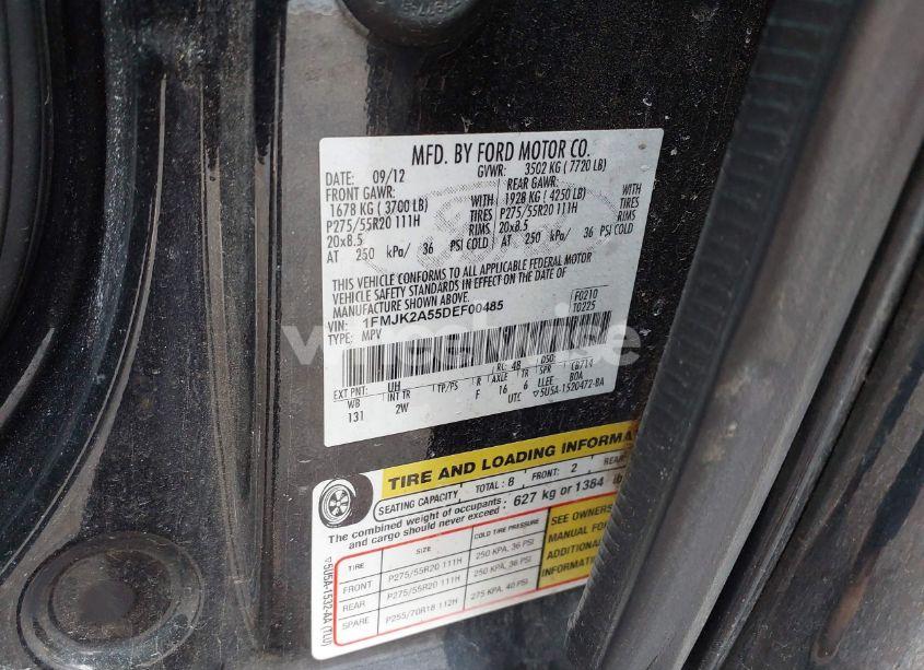 Photo 9 of 2013 Ford Expedition EL LIMITED (VIN 1FMJK2A55DEF00485)