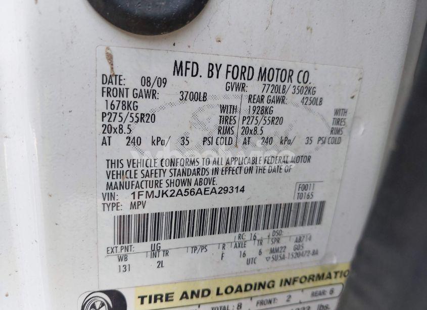 Photo 9 of 2010 Ford Expedition EL LIMITED (VIN 1FMJK2A56AEA29314)