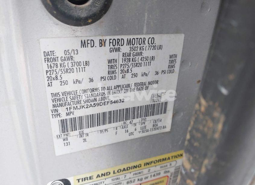 Photo 9 of 2013 Ford Expedition EL LIMITED (VIN 1FMJK2A59DEF54632)