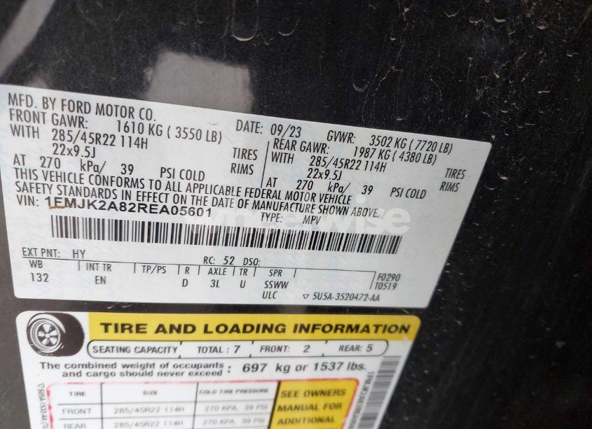 Photo 9 of 2024 Ford Expedition LIMITED MAX (VIN 1FMJK2A82REA05601)