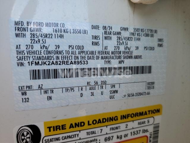 Photo 7 of 2024 FORD EXPEDITION MAX LIMITED (VIN 1FMJK2A82REA89533)