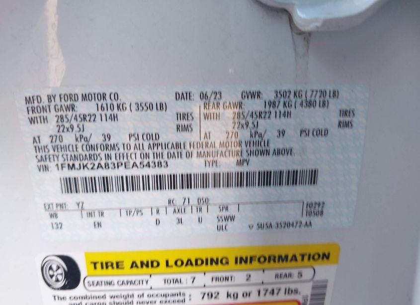 Photo 9 of 2023 Ford Expedition LIMITED MAX (VIN 1FMJK2A83PEA54383)