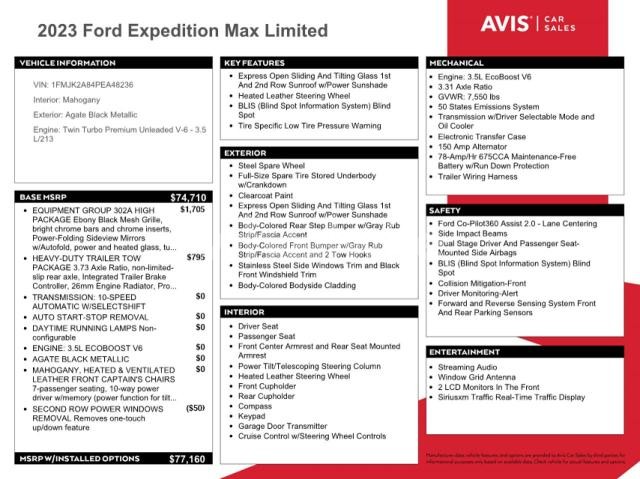Photo 2 of 2023 FORD EXPEDITION MAX LIMITED (VIN 1FMJK2A84PEA48236)