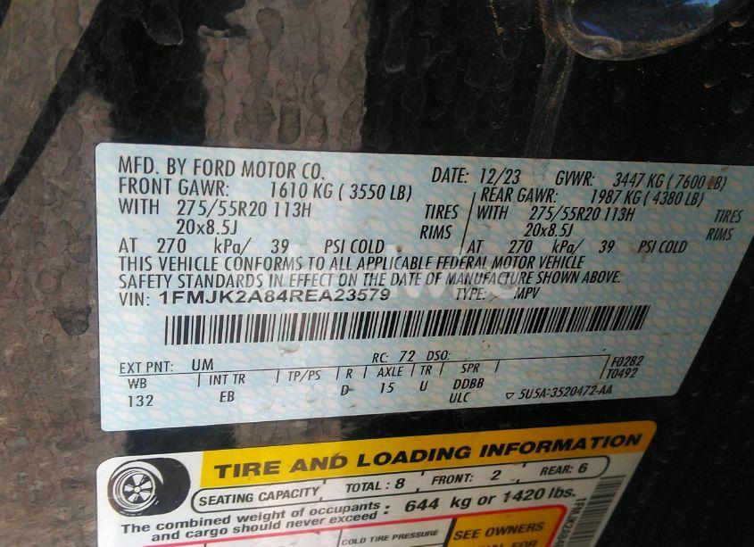 Photo 9 of 2024 Ford Expedition LIMITED MAX (VIN 1FMJK2A84REA23579)