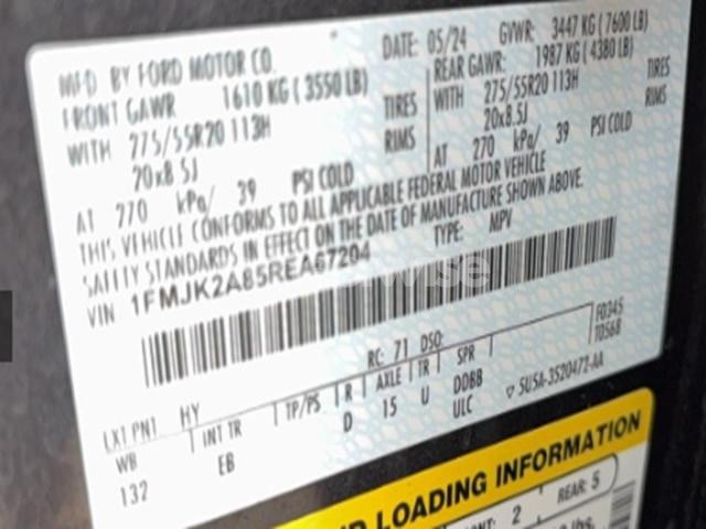 Photo 8 of 2024 FORD EXPEDITION MAX LIMITED (VIN 1FMJK2A85REA67204)