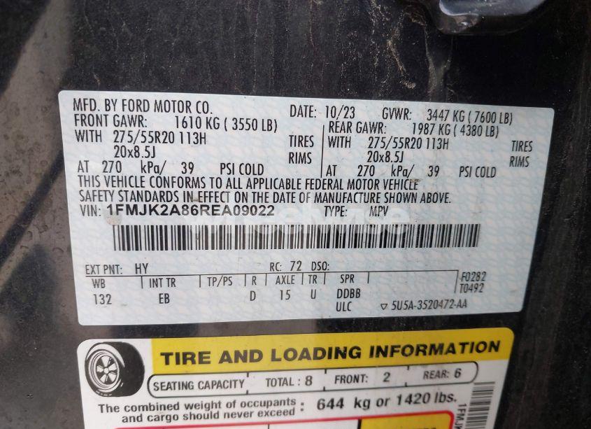 Photo 9 of 2024 Ford Expedition LIMITED MAX (VIN 1FMJK2A86REA09022)