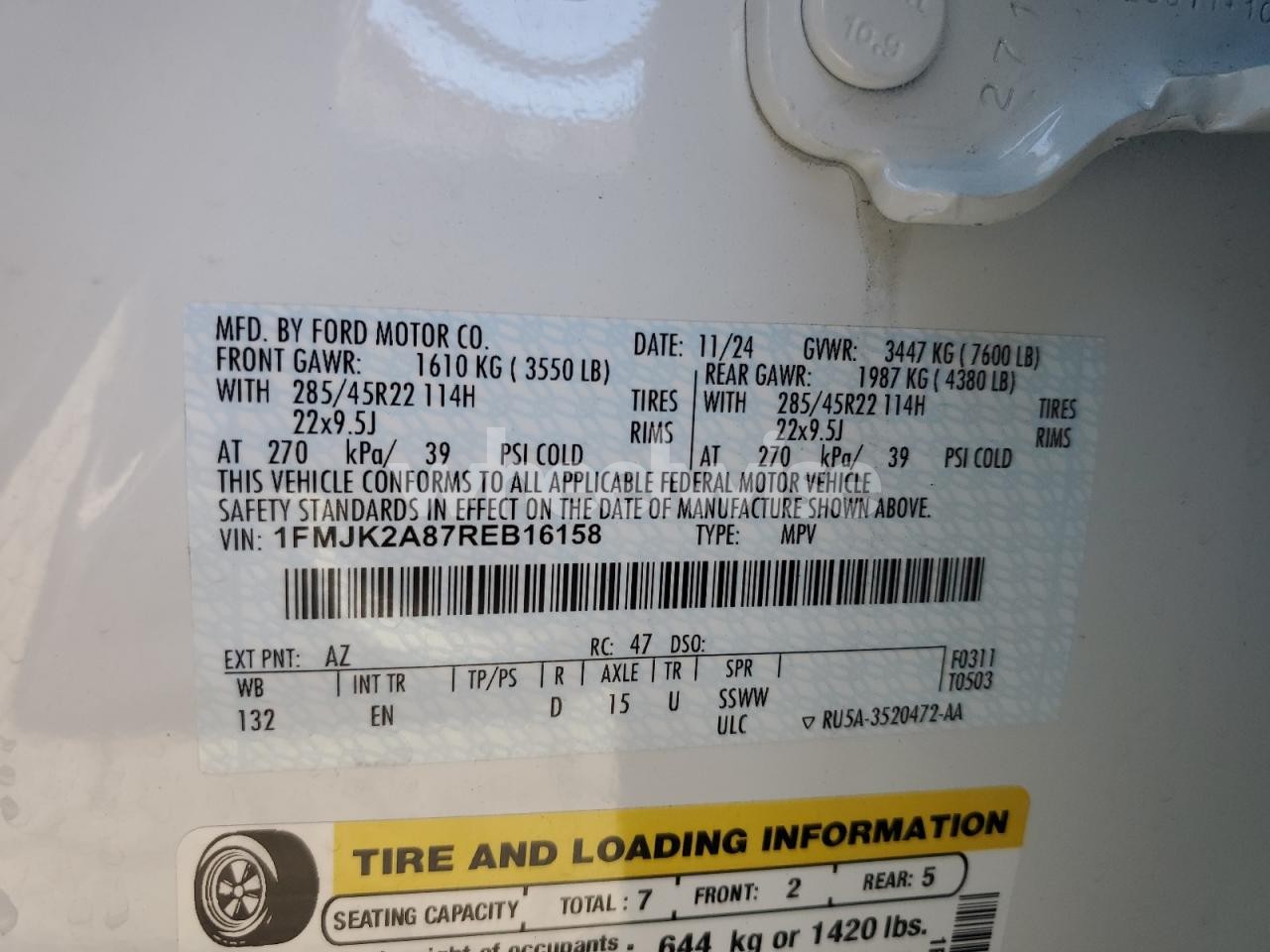 Photo 13 of 2024 FORD EXPEDITION MAX LIMITED (VIN 1FMJK2A87REB16158)