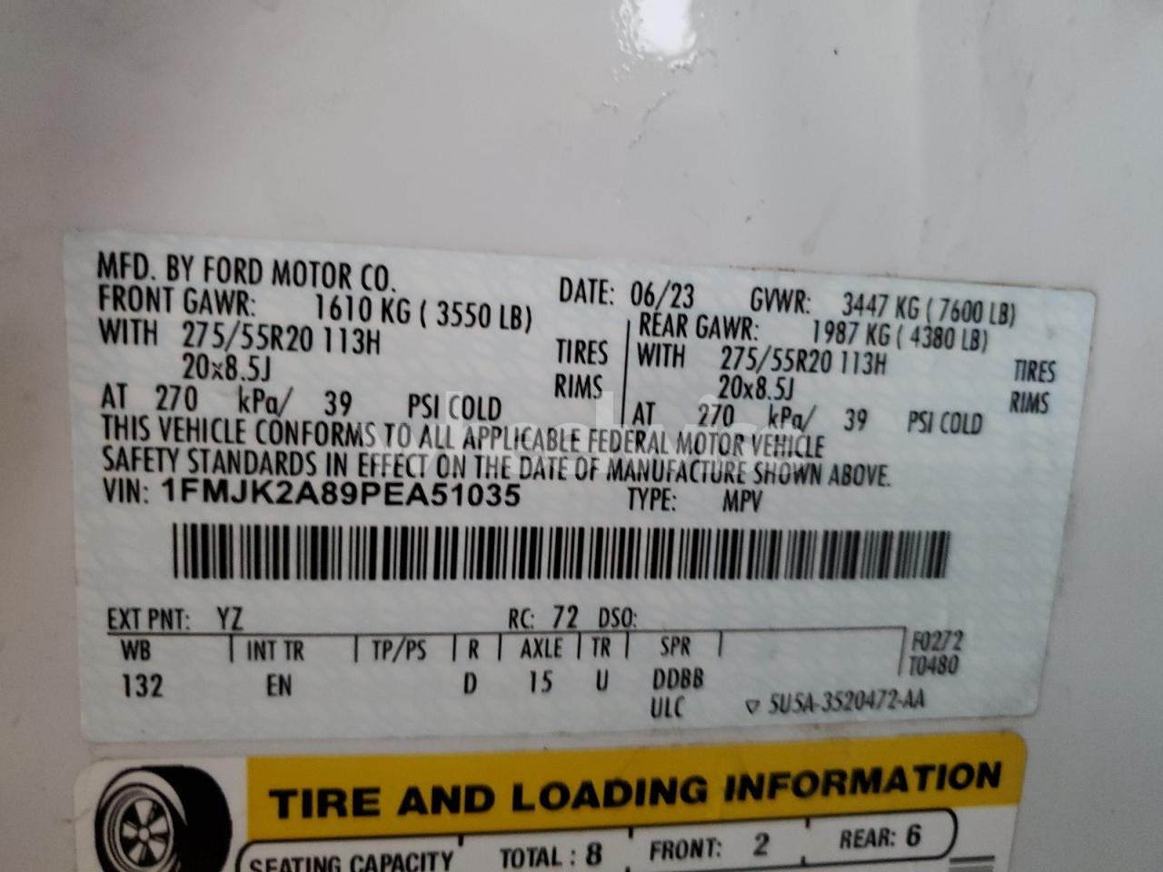 Photo 13 of 2023 FORD EXPEDITION MAX LIMITED (VIN 1FMJK2A89PEA51035)