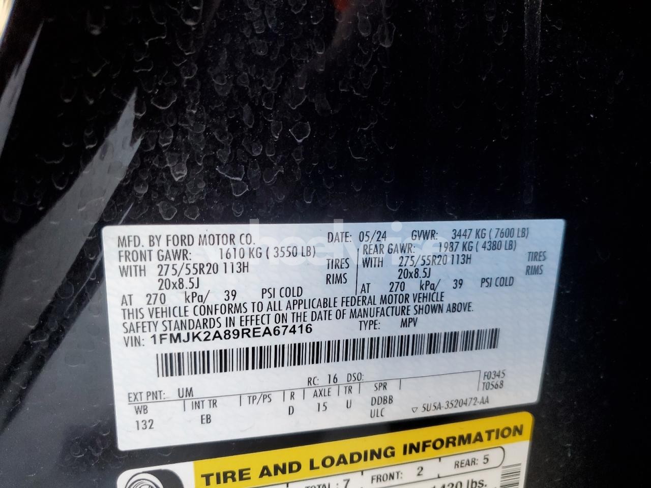 Photo 13 of 2024 FORD EXPEDITION MAX LIMITED (VIN 1FMJK2A89REA67416)