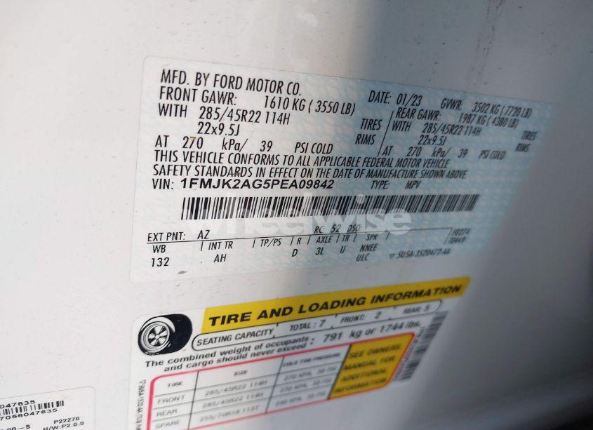 Photo 9 of 2023 Ford Expedition LIMITED MAX (VIN 1FMJK2AG5PEA09842)