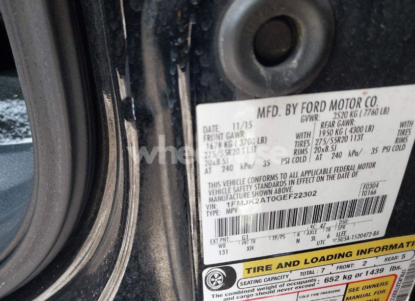 Photo 9 of 2016 Ford Expedition EL LIMITED (VIN 1FMJK2AT0GEF22302)