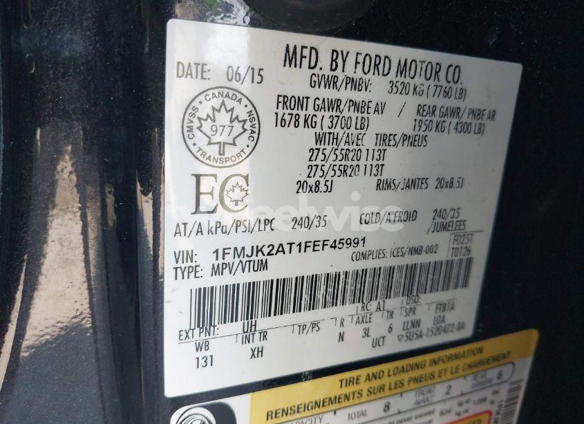 Photo 9 of 2015 Ford Expedition MAX LIMITED (VIN 1FMJK2AT1FEF45991)