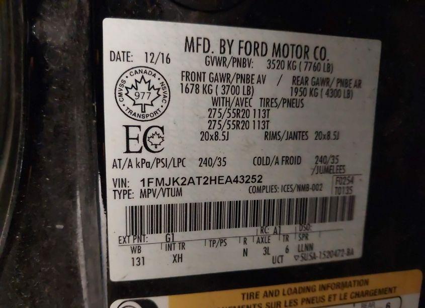 Photo 9 of 2017 Ford Expedition MAX LIMITED (VIN 1FMJK2AT2HEA43252)