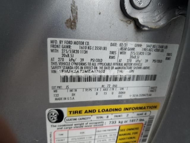 Photo 12 of 2021 FORD EXPEDITION MAX LIMITED (VIN 1FMJK2AT2MEA17602)