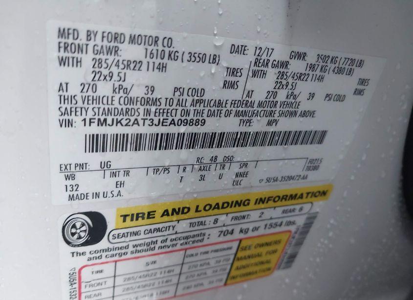 Photo 9 of 2018 Ford Expedition MAX LIMITED (VIN 1FMJK2AT3JEA09889)