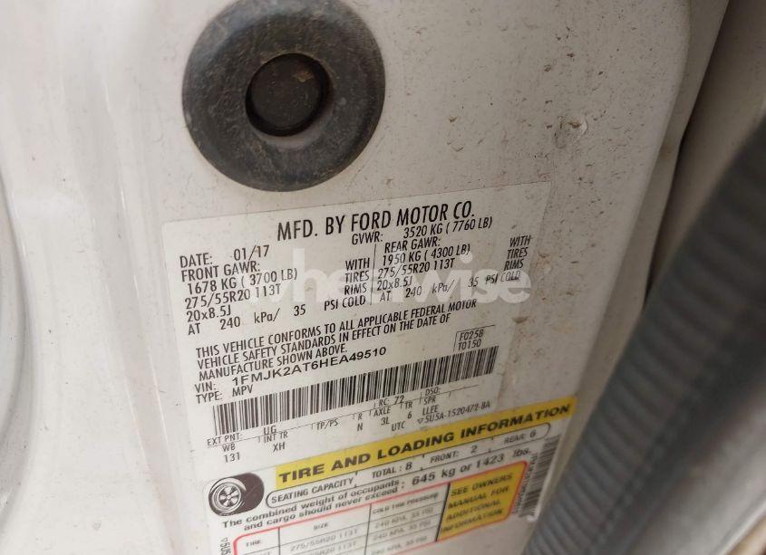 Photo 9 of 2017 Ford Expedition EL LIMITED (VIN 1FMJK2AT6HEA49510)