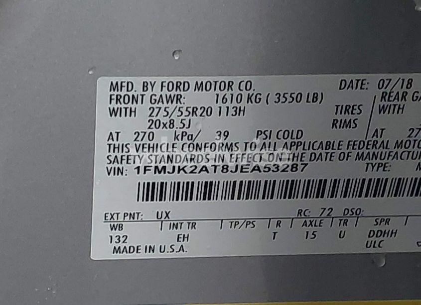 Photo 9 of 2018 Ford Expedition MAX LIMITED (VIN 1FMJK2AT8JEA53287)