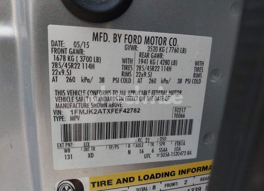 Photo 9 of 2015 Ford Expedition EL LIMITED (VIN 1FMJK2ATXFEF42782)