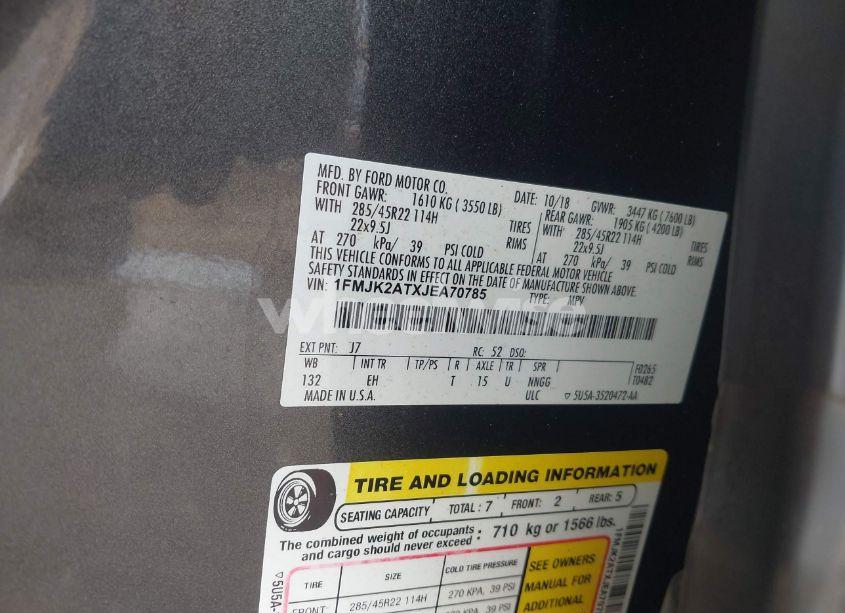 Photo 9 of 2018 Ford Expedition MAX LIMITED (VIN 1FMJK2ATXJEA70785)