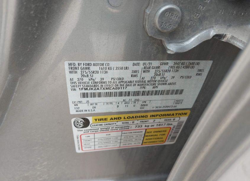 Photo 9 of 2021 Ford Expedition LIMITED MAX (VIN 1FMJK2ATXMEA09117)