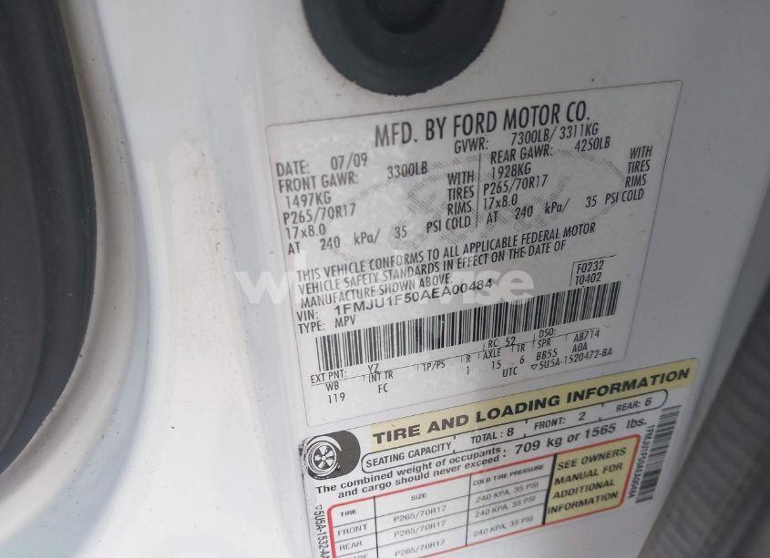 Photo 9 of 2010 Ford Expedition XLT (VIN 1FMJU1F50AEA00484)