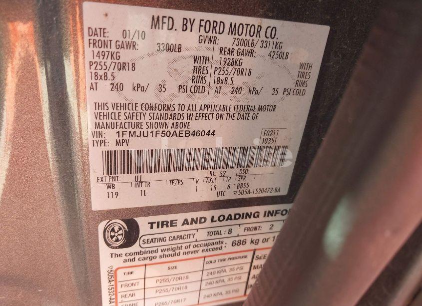 Photo 9 of 2010 Ford Expedition XLT (VIN 1FMJU1F50AEB46044)