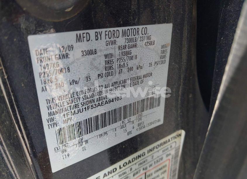 Photo 9 of 2010 Ford Expedition XLT (VIN 1FMJU1F53AEA94103)